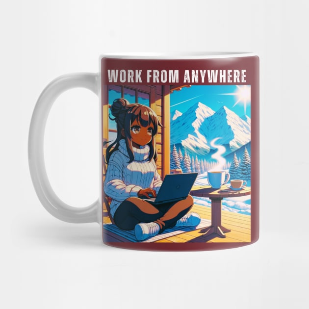 Work From Anywhere - Man in Mountains and Snow by The Global Worker